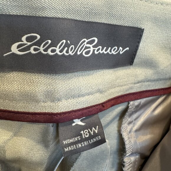 NWT Eddie Bauer Curvy StayShape Pants Stone 18W Mid-Rise Classic Workwear - Picture 5 of 7